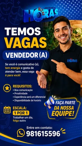 Contrato vendedor com experiência!! Pagamento diária ?