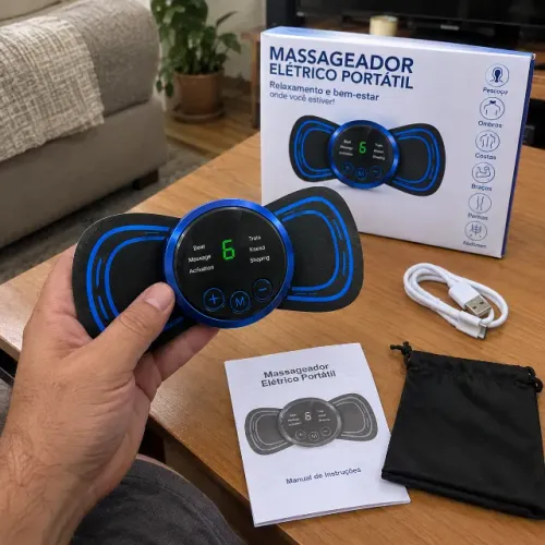 MINI MASSAGEADOR PORTÁTIL RECARREGÁVEL - NOVO - R$ 59,90 Já com frete incluso
