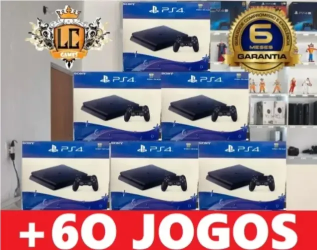 PLAYSTATION 4 SLIM 5OOGB COM 7O JOGOS TOP e O6 MESES GARANTIA e BRINDES ( LOJA FISICA )