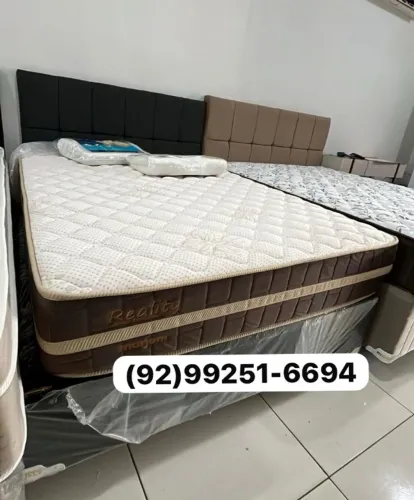 cama casal molas ensacadas base e colchão