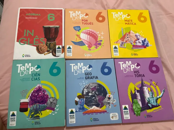 livros do 6º ano editora do Brasil, coleção completa, livros conservados desde 2021