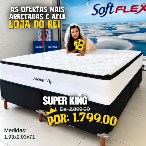 PROMOÇÃO URGENTE - Cama Super King MOLAS ENSACADAS Atenas Vip Disponível
