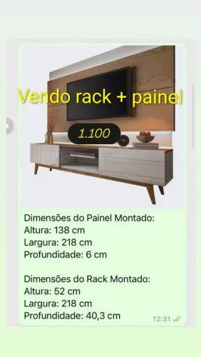 Rack+ painel TV, pouco uso, sem avarias
