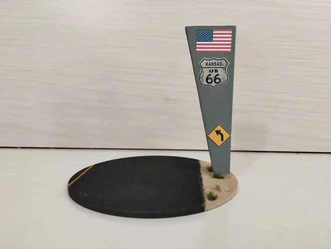 Decoração de mesa US rota 66.