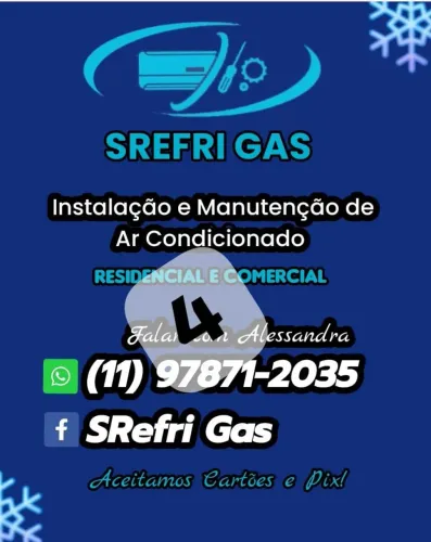 SR refrigeração Instalação e manutenção de ar condicionado.