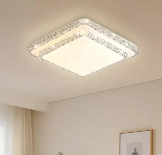 Lustre Cristal Plafon Led 27w, 3 Em1 Luminaria Sobrepor Sala
