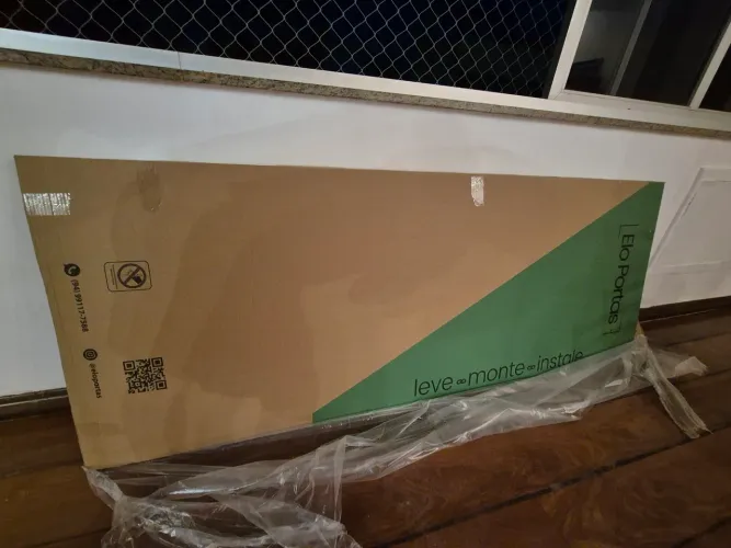 Kit Porta lisa madeira de giro direita/esquerda branco 210x80cm