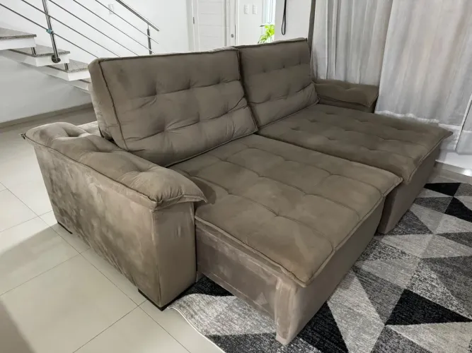 Sofá retrátil e reclinável 270cm