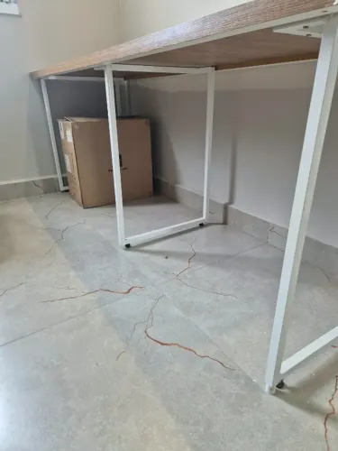 Par Pés Mesa Estilo Industrial Cor Branca Excelente Estado Conservação Entrego á Combinar
