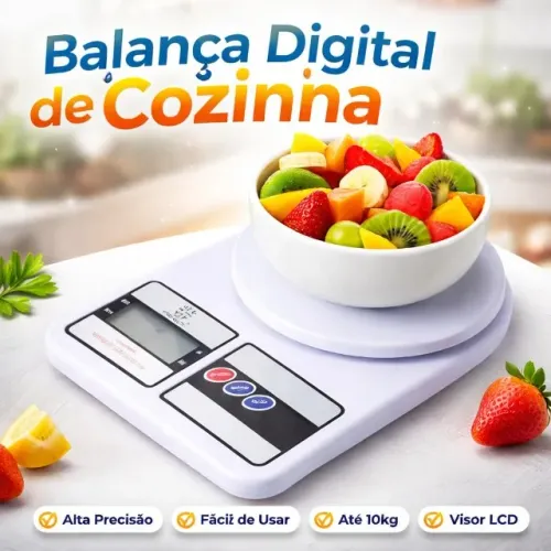 BALANCA DIGITAL COZINHA 1g a 10kg FITNESS ALTA PRECISAO CASA COMIDA