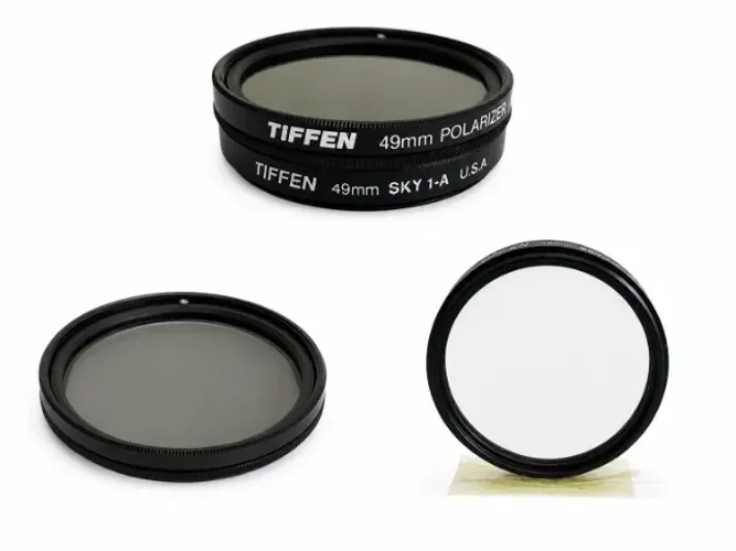 Par Filtros 49mm Tiffen Usa Polarizador E Sky 1a