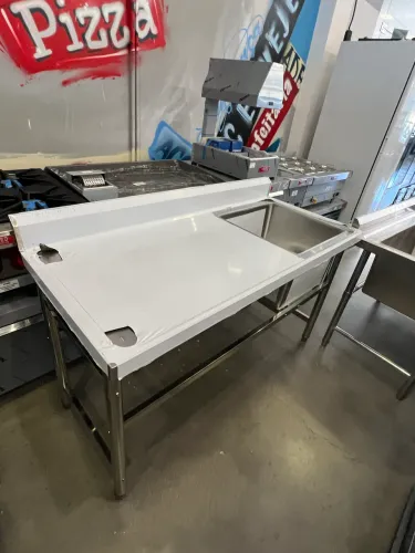 Bancada inox 1.50m cuba lado direito - pronta entrega