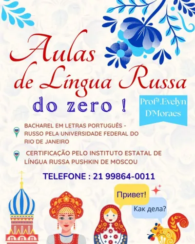 Aulas de língua  Russa on line.