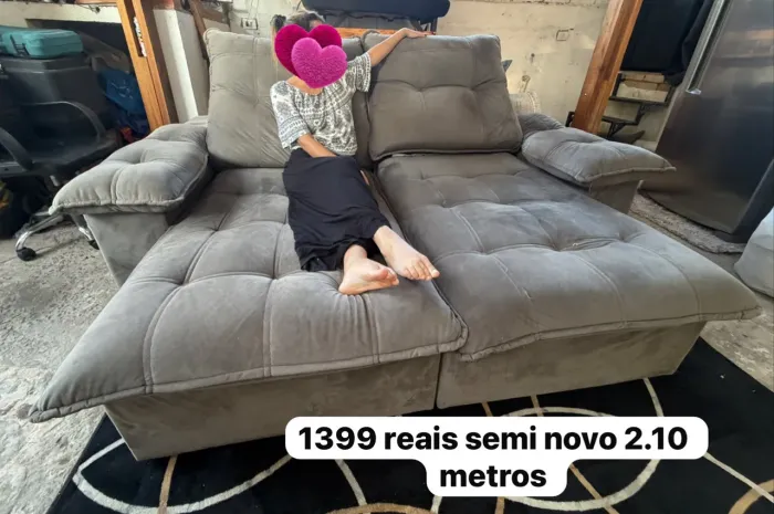 Sofá retrátil e reclinável 