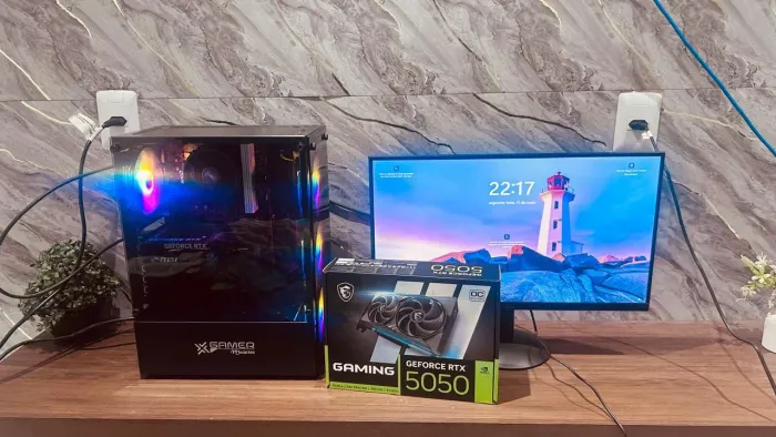 PC Gamer Ryzen 5 5600GT | RTX 5050 8GB | 16GB RAM | Monitor AOC 100Hz - Impecável