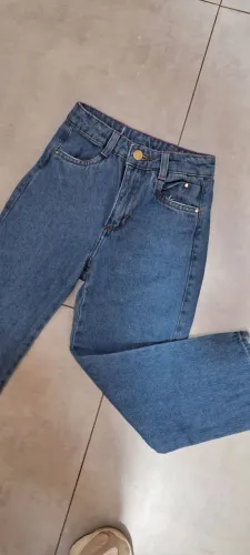 Calça jeans infantil wide leg tamanho 6