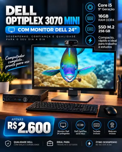 Computador Dell Optiplex 3070 + Monitor Dell 24