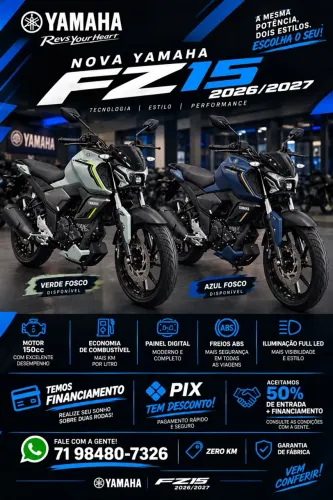 YAMAHA FZ15 2026/2027 ? POTÊNCIA, ESTILO E TECNOLOGIA!
