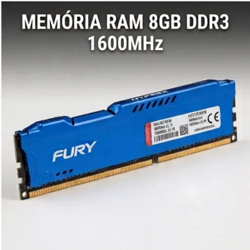 Memória Kingston 8GB DDR3 1600MHz Blue
