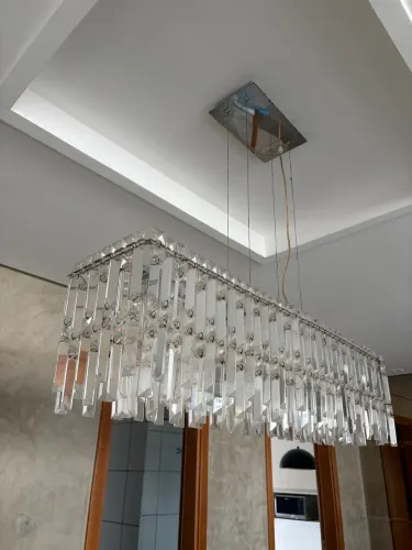 Lustre Pendente Cristal Retangular 