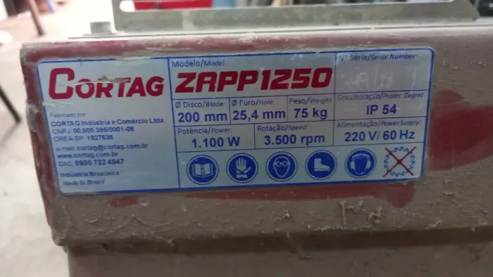 Cortadora de pisos zapp 1250 1100w
