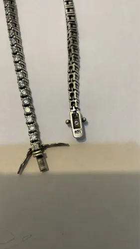 Pulseira de prata 900 c zircônia 