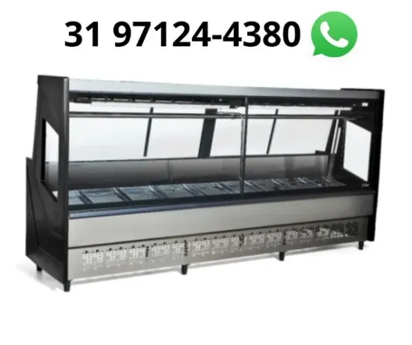 Balcão de Açougue 3 Metros Preto Polar 220v Novo