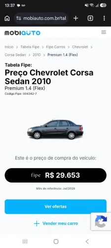 Chevrolet Corsa Sed. Premium 1.4 8V Econoflex 4P 2010