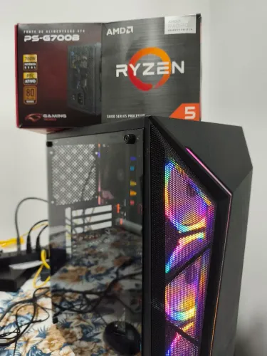 CPU Gamer Ryzen 5 5600G NVME 1TB+1TB 16gb Fonte 700w Monitor 27