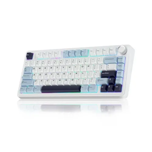 Teclado Mecânico Aula F75 Branco - Novo, Lacrado.