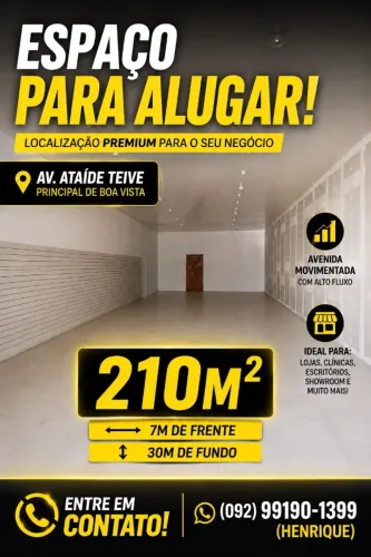 Comercial 210m² | Av. General Ataíde Teive | Boa Vista/RR
