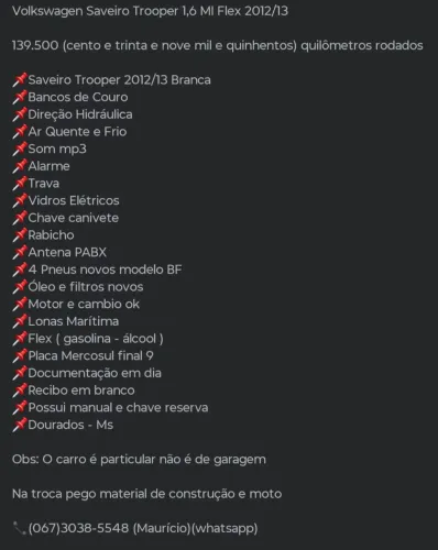 Volkswagen Saveiro Trooper 1.6 MI Total Flex 8V 2013