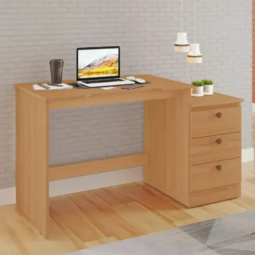 Transforme Seu Escritório com a Mesa Office 100% MDF com Balcão e 3 Gavetas