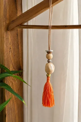 Colar Artesanal Pedra Soberana - Laranja