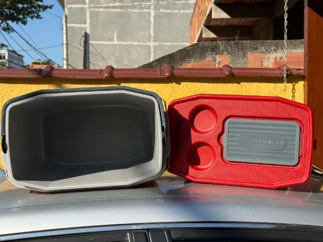Caixa Térmica Cooler Termolar SUV 20L Cinza/Vermelho (Nova)
