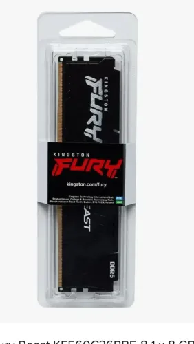 Memória RAM Kingston Fury Beast XPM,<br>8GB, 6000MT/s, DDR5, DIMM, CL30.