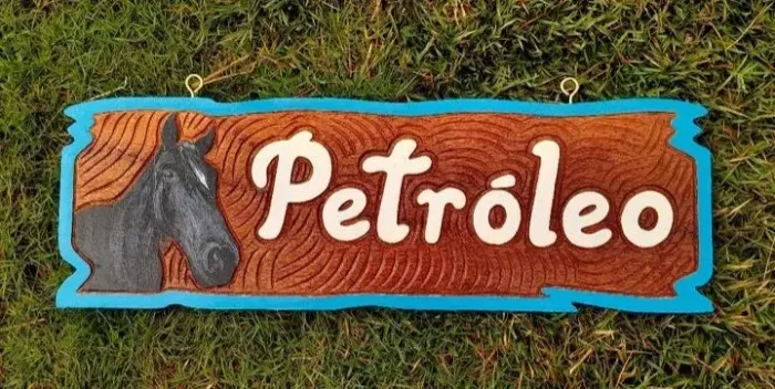 Placa de cavalo para baia