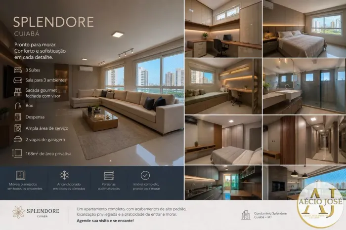 Alugo apartamento com 3 suites e 168m² prox ao pantanal shopping