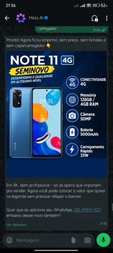 Note 11 4g semi novo