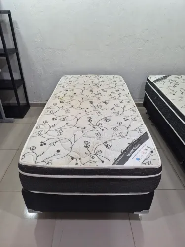 Cama box e colchão em molas Ortobom