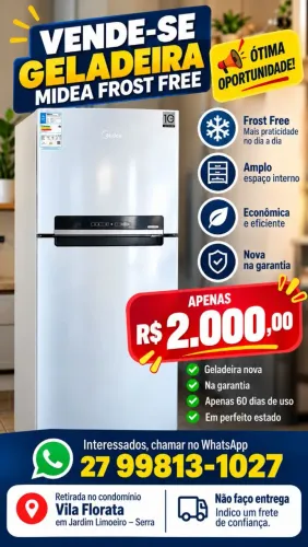 Vendo Geladeira Midea Frost Free duplex