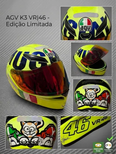 Capacete AGV k1 Mugiallo Amarelo Valentino Rossi