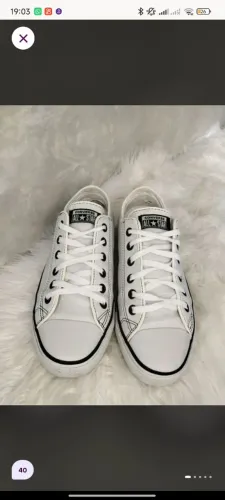 Tênis ALL star converse de courino branco Tam 40 