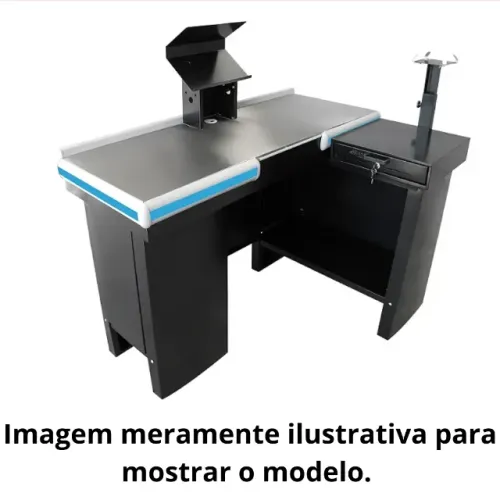 Balcão check out para loja comércio com ou sem gaveta caixa 1,35m x 54cm