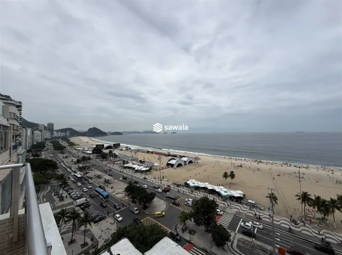 Imóvel localizado na Av. Atlântica, apartamento de fundos com 59m² de área útil, 2 Quartos