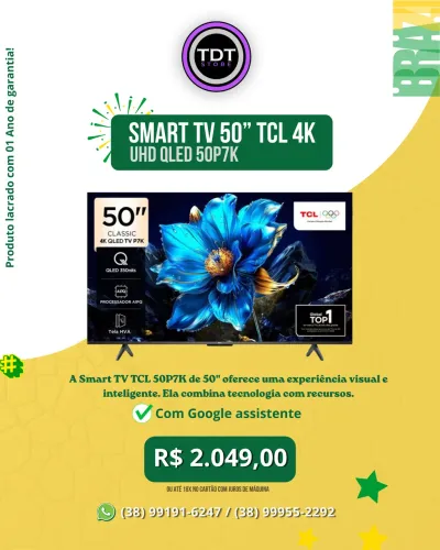 Smart Tv 50? TCL 4K 