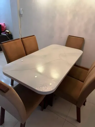Mesa de vidro 6 cadeiras