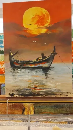 Quadro de Barco No mar