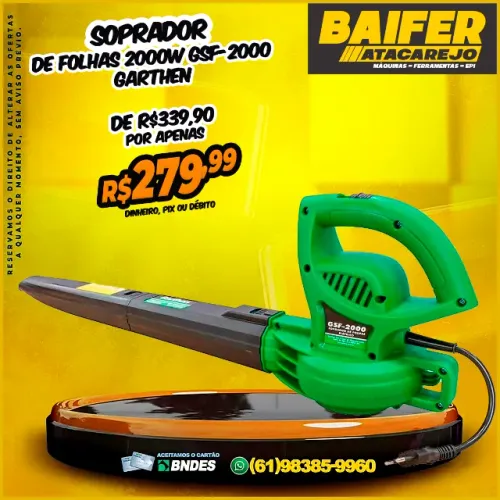 Soprador de Folhas 2000w Gsf-2000 Garthen
