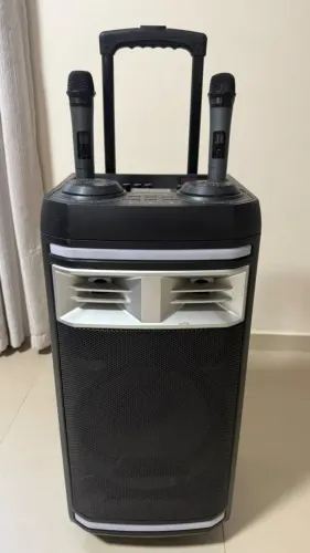 Caixa de Som Altomex AL- *W + 2 Microfones Sem Fio